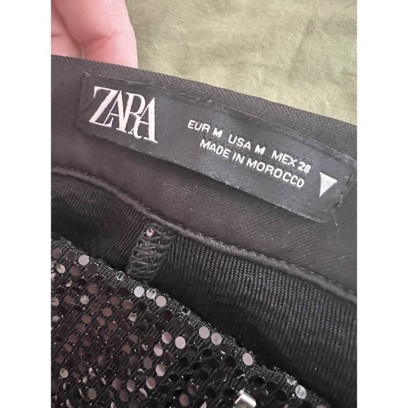 Zara Black Sequin Wide Leg Pants - Picture 13 of 14